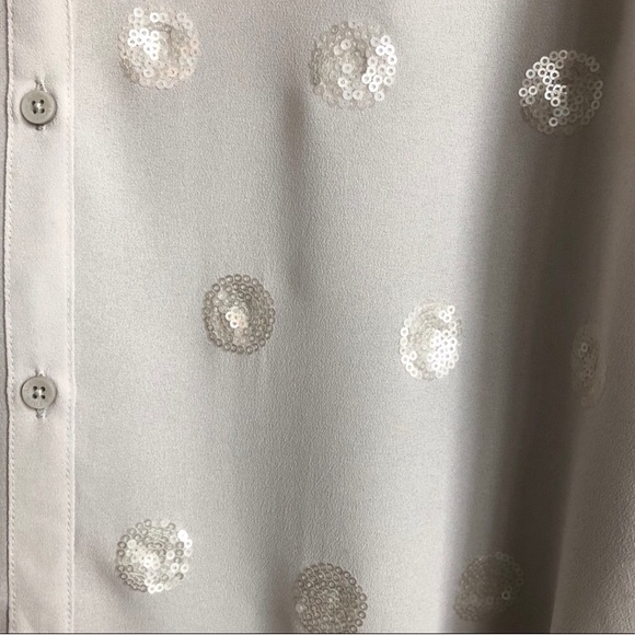 Abercrombie Grey Sequin Button Up - Picture 3 of 5